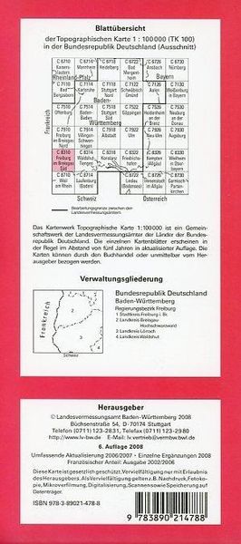 Produktbild: Freiburg im Breisgau Süd 1 : 100 000