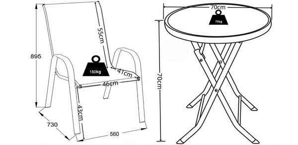 Produktbild: 5tlg Balkonset Gartenm&ouml;bel Stapelst&uuml;hle Set Sonlas