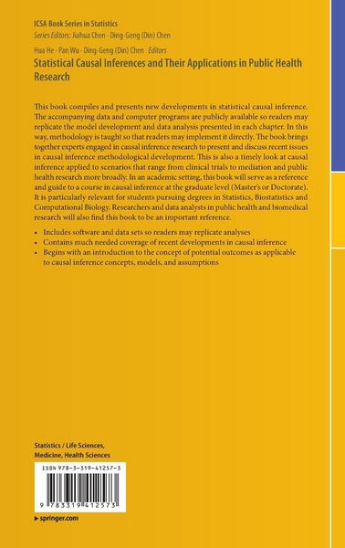 Produktbild: Statistical Causal Inferences and Their Applications in Public Health Research