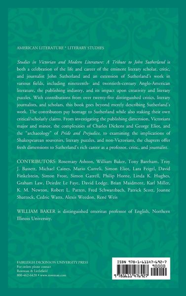 Produktbild: Studies in Victorian and Modern Literature