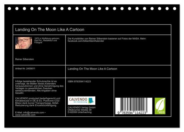 Produktbild: Landing On The Moon Like A Cartoon (Tischkalender 2027 DIN A5 quer), CALVENDO Monatskalender