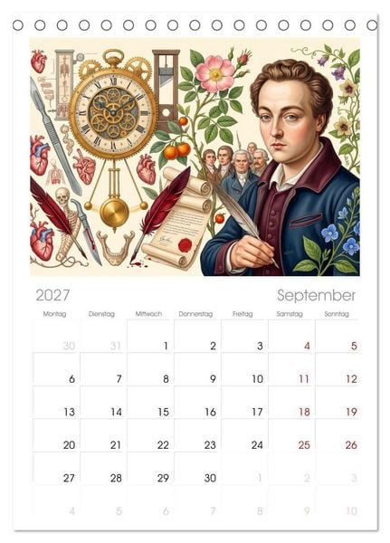 Produktbild: Tischplaner 2027 - Literarische Stimmen ihrer Zeit (A5 Tischkalender zum Aufstellen) CALVENDO