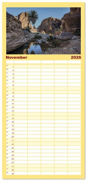 Produktbild: Familienplaner 2026 - Marokko, ein lebendiges Mosaik voller Farben. mit 5 Spalten (Wandkalender, 21 x 45 cm) CALVENDO