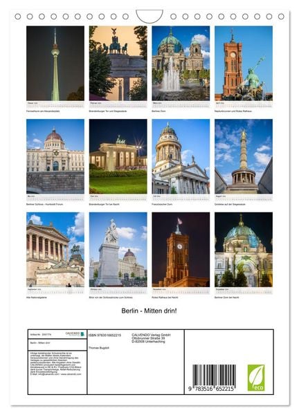 Produktbild: Berlin - Mitten drin! (Wandkalender 2026 DIN A4 hoch), CALVENDO Monatskalender