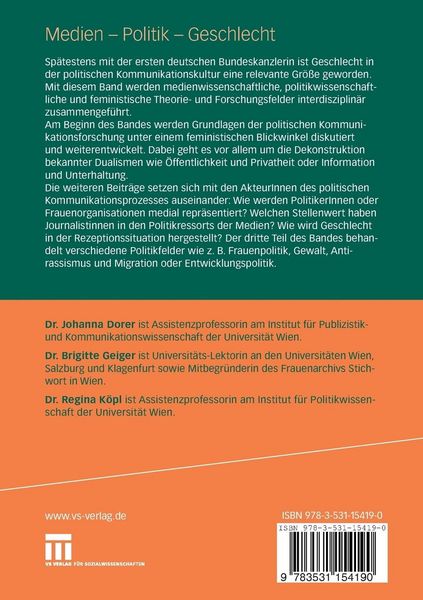 Produktbild: Medien - Politik - Geschlecht