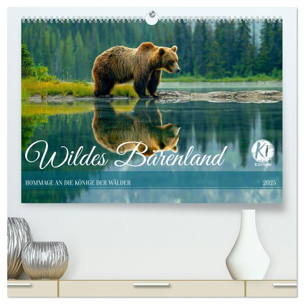 Wildes Bärenland (hochwertiger Premium Wandkalender 2025 DIN A2 quer), Kunstdruck in Hochglanz