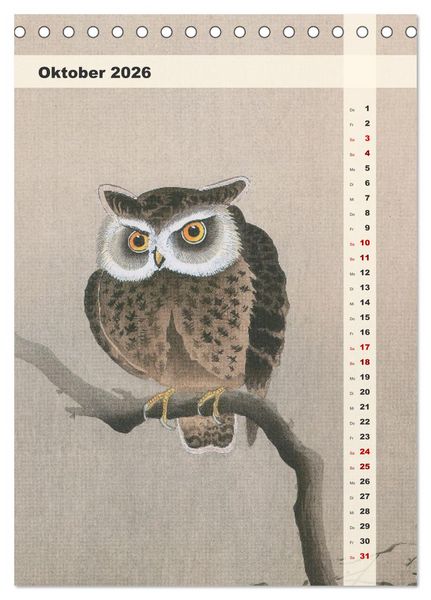 Produktbild: Ohara Koson - Gefiederte Sch&ouml;nheiten (Tischkalender 2026 DIN A5 hoch), CALVENDO Monatskalender