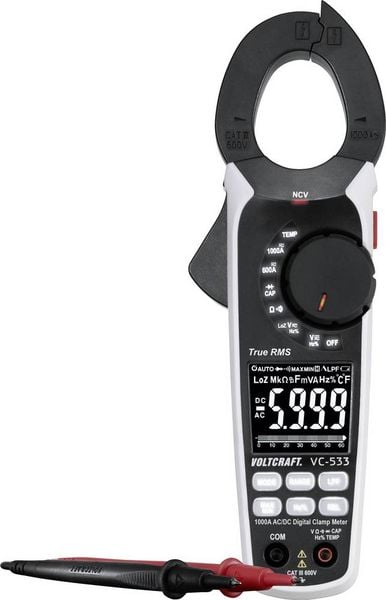 Produktbild: VOLTCRAFT VC-533 Stromzange digital CAT III 600V Anzeige (Counts): 6000