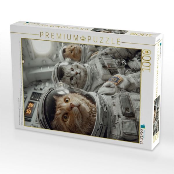 Produktbild: CALVENDO Puzzle Drei Katzen als Astronauten auf Mission im Weltall | 1000 Teile Lege-Gr&ouml;&szlig;e 64x48cm Foto-Puzzle f&uuml;r gl&uuml;ckliche Stunden