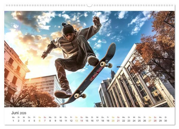 Produktbild: Skateboarding - tolle Momente (hochwertiger Premium Wandkalender 2026 DIN A2 quer), Kunstdruck in Hochglanz