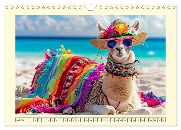 Produktbild: Lamas auf Tour. Perus flauschige Fashion-Ikonen (Wandkalender 2026 DIN A4 quer), CALVENDO Monatskalender