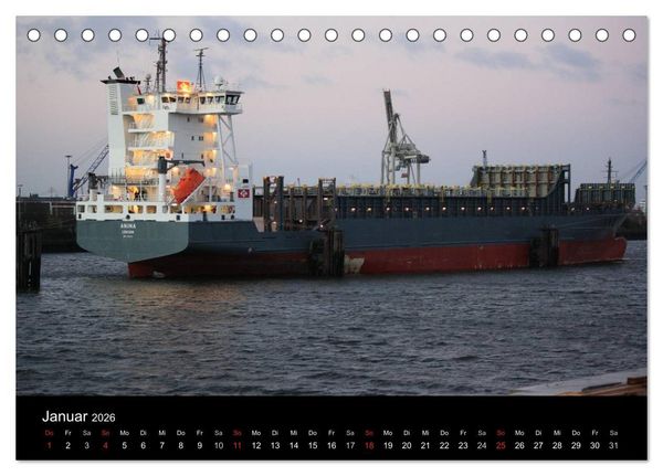 Produktbild: Schiffe im Hamburger Hafen (Tischkalender 2026 DIN A5 quer), CALVENDO Monatskalender