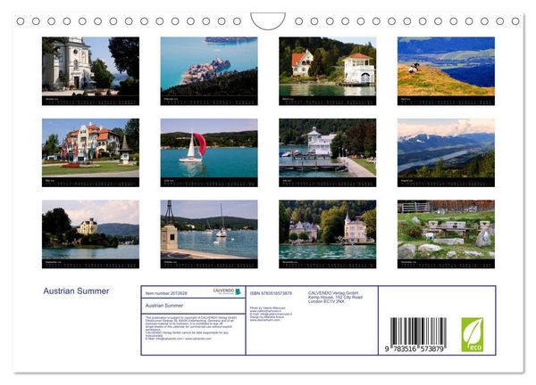 Produktbild: Austrian Summer (Wall Calendar 2026 DIN A4 landscape), CALVENDO 12 Month Wall Calendar