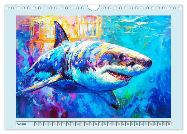 Produktbild: Im Tanz der Haie. Seelenstr&ouml;mung zwischen Mensch und Meer (Wandkalender 2026 DIN A4 quer), CALVENDO Monatskalender