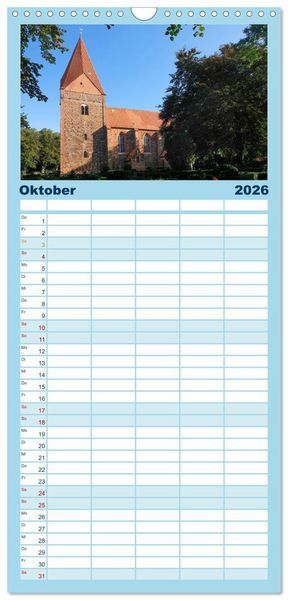 Produktbild: Familienplaner 2026 - Osteeinsel Poel mit 5 Spalten (Wandkalender, 21 x 45 cm) CALVENDO