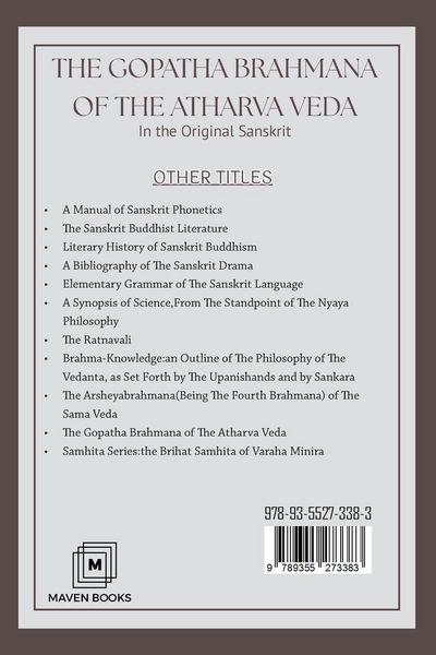 Produktbild: The Gopatha Brahmana Of The Atharva Veda