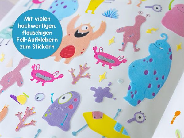 Produktbild: Mein flauschiges Stickerheft &ndash; Monster