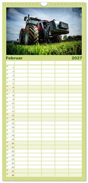 Produktbild: Familienplaner 2027 - Agrartechnik mit 5 Spalten (Wandkalender, 21 x 45 cm) CALVENDO