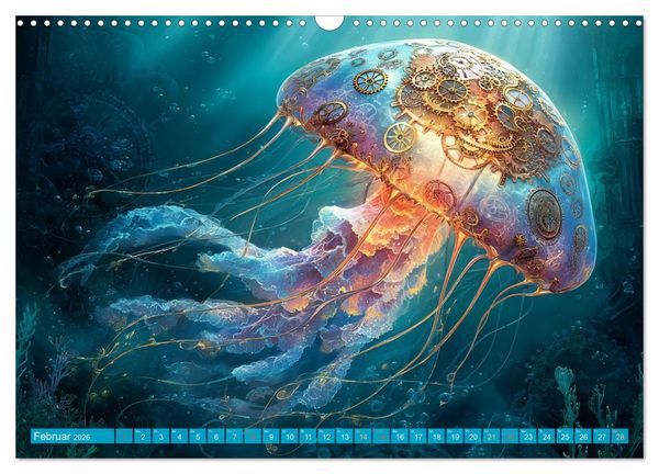 Produktbild: Aqua Mechanica &ndash; Steampunk unter dem Meer (Wandkalender 2026 DIN A3 quer), CALVENDO Monatskalender