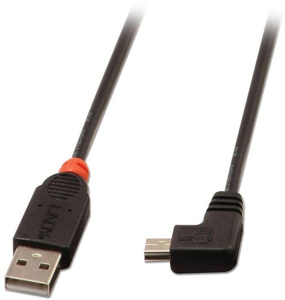 LINDY USB-Kabel USB 2.0 USB-A Stecker, USB-Mini-B Stecker 1.00m Schwarz 31971