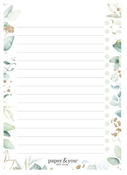 Produktbild: paper&you Block A6 Einkaufsliste [Blattgold] EM