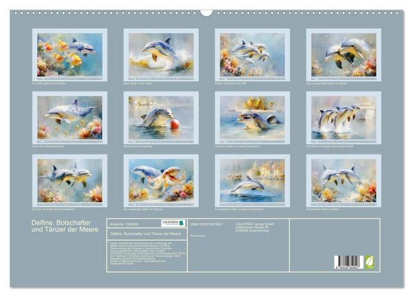Produktbild: Delfine. Botschafter und T&auml;nzer der Meere (Wandkalender 2027 DIN A2 quer), CALVENDO Monatskalender