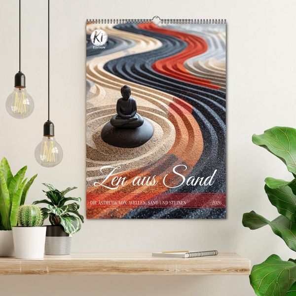 Produktbild: Zen aus Sand (Wandkalender 2026 DIN A2 hoch), CALVENDO Monatskalender