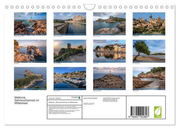 Produktbild: Mallorca, Sehnsuchtsinsel im Mittelmeer (Wandkalender 2026 DIN A4 quer), CALVENDO Monatskalender