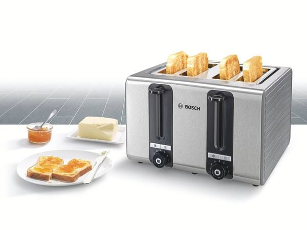 Bosch Haushalt TAT7S45 Toaster 4 Brenner, Toastfunktion Grau, Schwarz