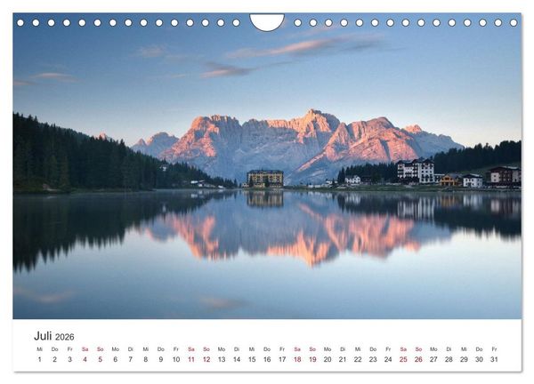 Produktbild: Magie der Bergseen &ndash; Spiegelungen im Licht der Berge (Wandkalender 2026 DIN A4 quer), CALVENDO Monatskalender