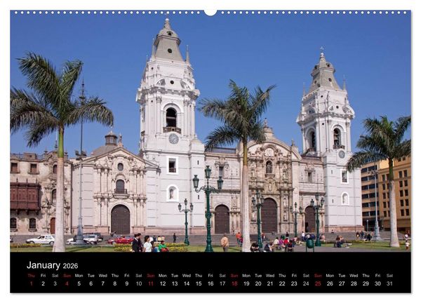 Produktbild: Peru - from the Andes to the Amazon / UK-Version (High Quality Premium Wall Calendar 2026 DIN A2 landscape),CALVENDO 12 Month Wall Calendar