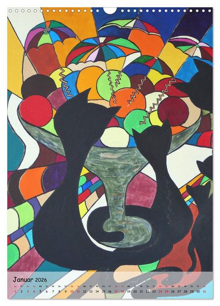Produktbild: K&auml;tz, Petra Kolossa, Pop-Art-Kunstdrucke (Wandkalender 2026 DIN A3 hoch), CALVENDO Monatskalender