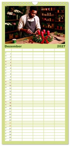 Produktbild: Familienplaner 2027 - Floristen und ihr Handwerk mit 5 Spalten (Wandkalender, 21 x 45 cm) CALVENDO
