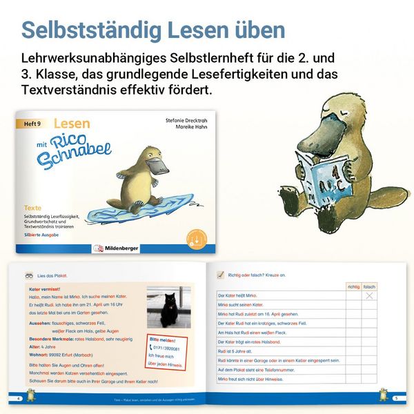 Produktbild: Lesen mit Rico Schnabel, Heft 8: Texte &ndash; silbierte Ausgabe