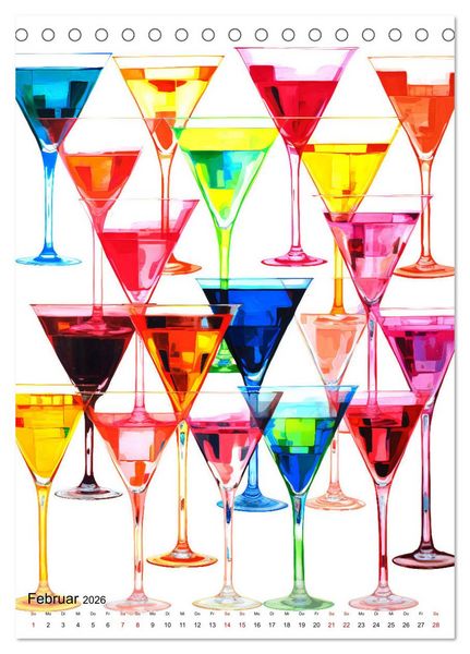 Produktbild: Abstrakte Cocktail-Palette! (Tischkalender 2026 DIN A5 hoch), CALVENDO Monatskalender