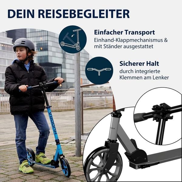 Produktbild: HUDORA 14468 - Scooter Up 200, iron, grau, Alu-Cityroller