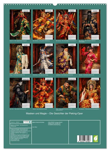 Produktbild: Masken und Magie &ndash; Die Gesichter der Peking-Oper (hochwertiger Premium Wandkalender 2027 DIN A2 hoch), Kunstdruck in Hochglanz