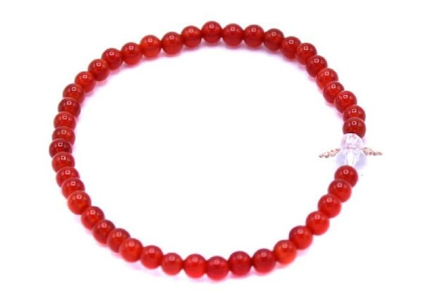 Produktbild: Edelsteinarmband Kinder Schutzengel, Achat rot