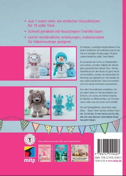 Produktbild: S&uuml;&szlig;e Chenille-Tiere h&auml;keln &ndash; ganz leicht