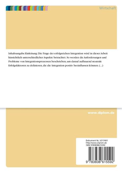 Produktbild: Erfolgsfaktoren der Unternehmensintegration
