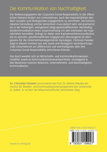 Produktbild: Die Kommunikation von Nachhaltigkeit