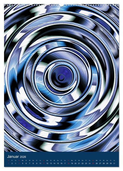 Produktbild: Digitale Kunst - rund und bunt (Wandkalender 2026 DIN A2 hoch), CALVENDO Monatskalender