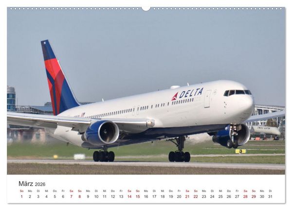 Produktbild: Flugzeugimpressionen auf dem Flughafen (hochwertiger Premium Wandkalender 2026 DIN A2 quer), Kunstdruck in Hochglanz