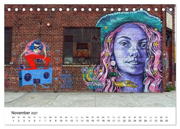 Produktbild: Brooklyn Street Art (Tischkalender 2027 DIN A5 quer), CALVENDO Monatskalender