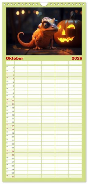Produktbild: Familienplaner 2026 - Cham&auml;leon-Verwandlungen. Ein Jahr voller Ver&auml;nderungen mit 5 Spalten (Wandkalender, 21 x 45 cm) CALVENDO