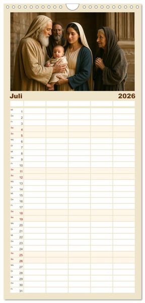 Produktbild: Familienplaner 2026 - Der Weg von drei&szlig;ig Jahren mit 5 Spalten (Wandkalender, 21 x 45 cm) CALVENDO