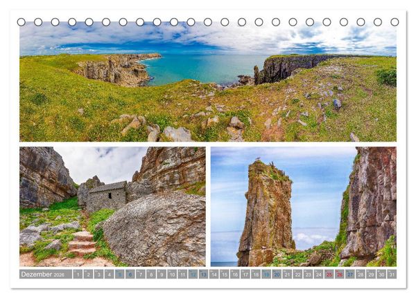 Produktbild: Sehnsucht Wales - Collagen eines Landes (Tischkalender 2026 DIN A5 quer), CALVENDO Monatskalender