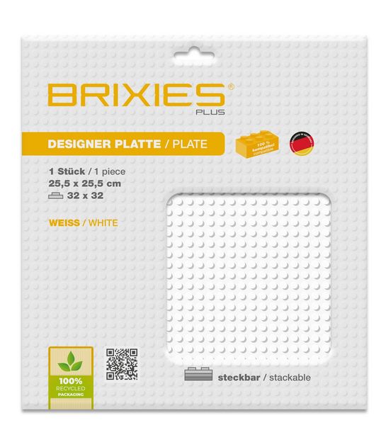 Produktbild: BRIXIES 225013 - Platte 32 x 32 Basic wei&szlig;, Bauplatte, 1 St&uuml;ck