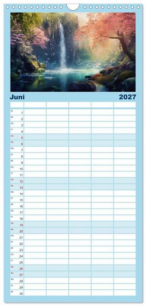 Produktbild: Familienplaner 2027 - Anime - Welten: Eine Reise durch vertr&auml;umte Welten mit 5 Spalten (Wandkalender, 21 x 45 cm) CALVENDO