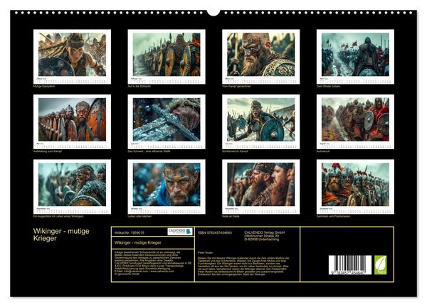 Produktbild: Wikinger - mutige Krieger (hochwertiger Premium Wandkalender 2026 DIN A2 quer), Kunstdruck in Hochglanz